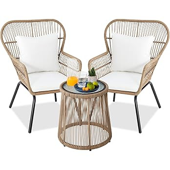 Best Choice Products 3-Piece Patio Conversation Bistro Set, Outdoor All-Weather Wicker Furniture ... | Amazon (US)