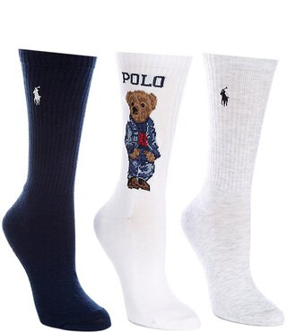 Polo Ralph Lauren Women's Americana Sport Bear Crew Socks, 3 Pack | Dillard's | Dillard's