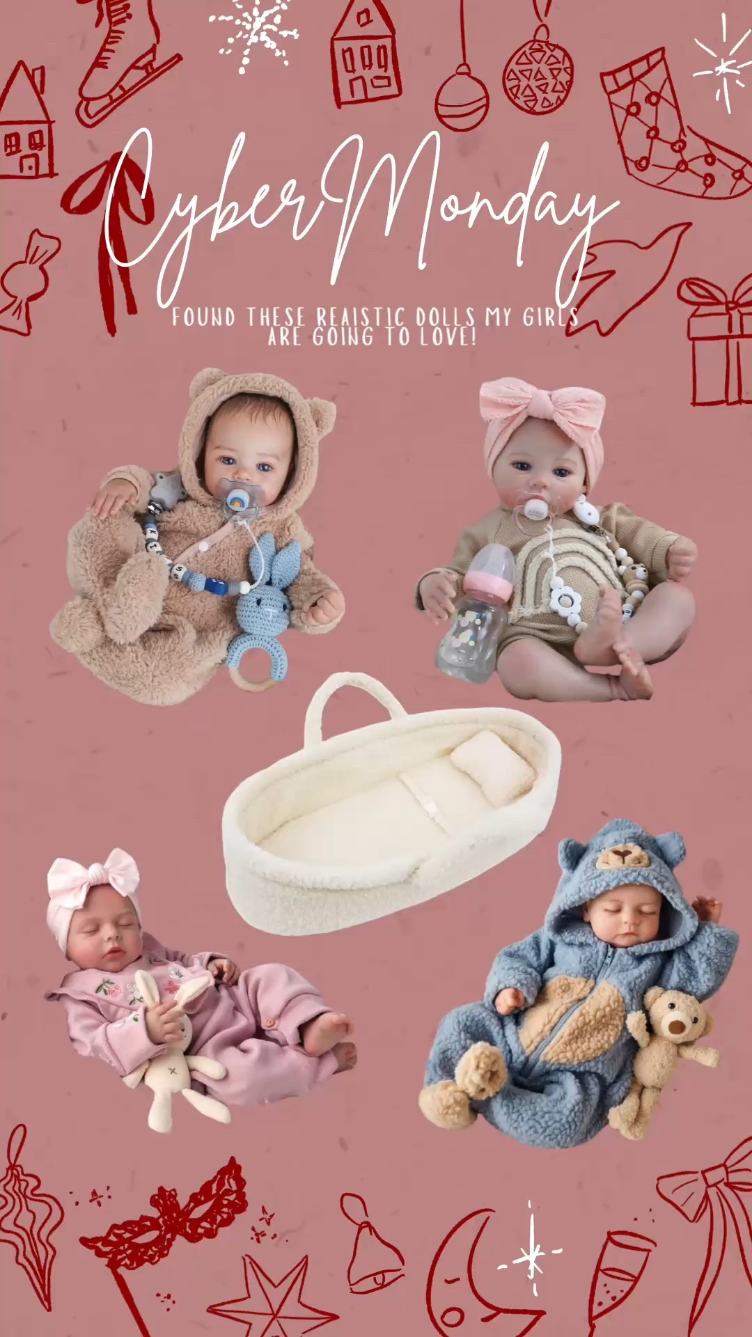 Just snagged these real like dolls for my girls with a cozy bassinet to put them in! #babydoll #toddlergiftideas #girlgiftideas 

#LTKHoliday #LTKGiftGuide #LTKCyberWeek