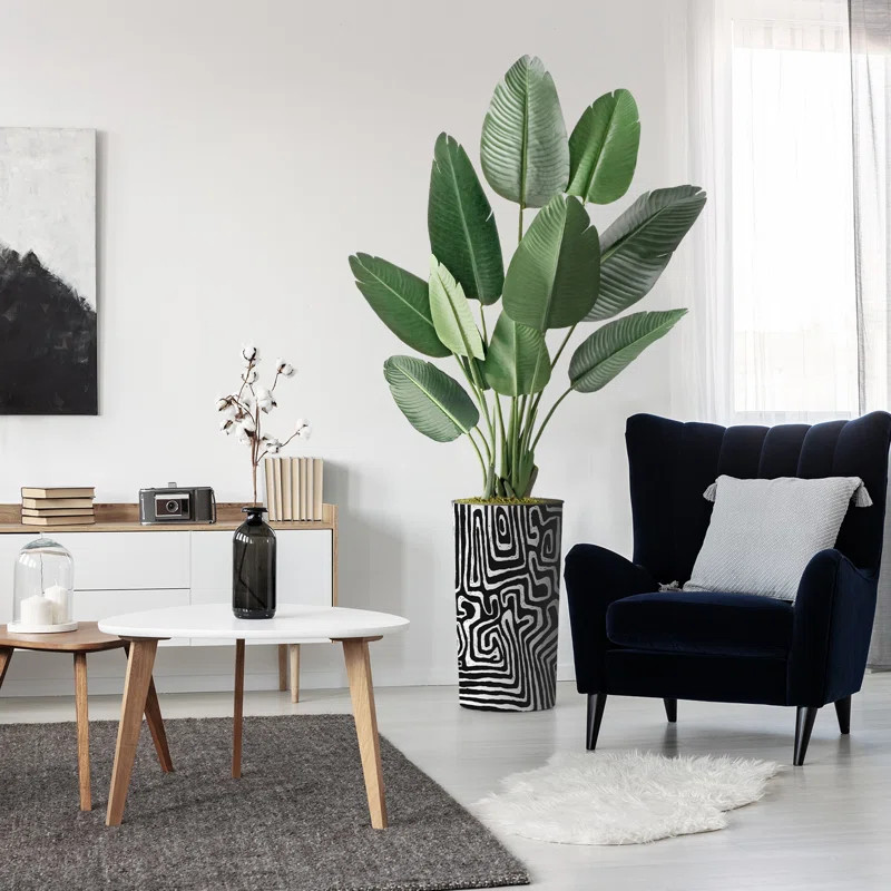 SIGNLEADER Artificial Tree In Planter, Fake Bird of Paradise Silk Tree Home Decoration (Plant Pot... | Wayfair North America