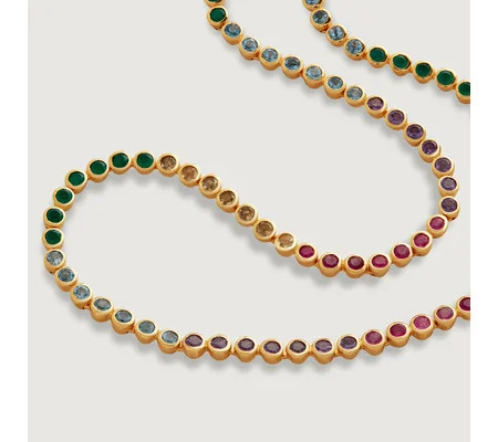 Gemstone Essential Tennis Necklace Adjustable 41-46cm/16-18' | Monica Vinader (US)