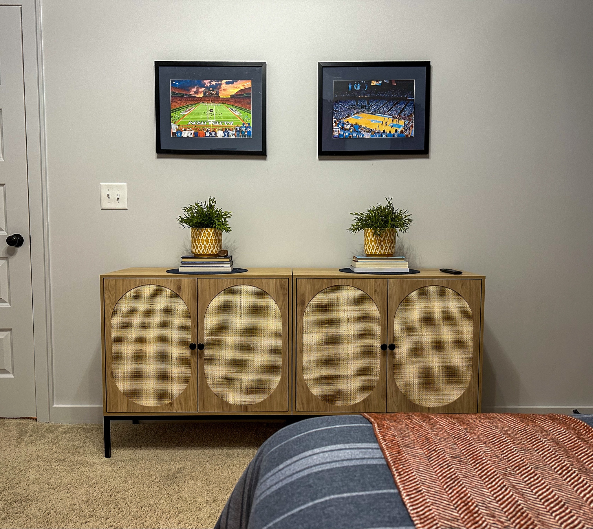 Use a buffet/sideboard in place of a dresser as an inexpensive alternative to a large dresser. Perfect option for a guest room or not frequently used bedroom  

#LTKhome
