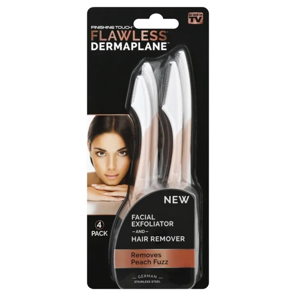 IdeaVillage Finishing Touch Flawless Dermaplane Facial Exfoliator and Hair Remover, 4 ea | Walmart (US)