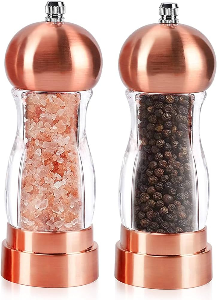 VEIZIBEE Classical Hand Shake Pepper Grinder Set And Gorgeous Salt, Ceramic Blades With Adjustabl... | Amazon (US)