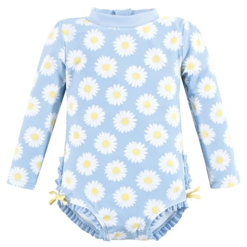 Hudson Baby Baby Girl's Toddler Swimsuit, Blue Daisy | Amazon (US)