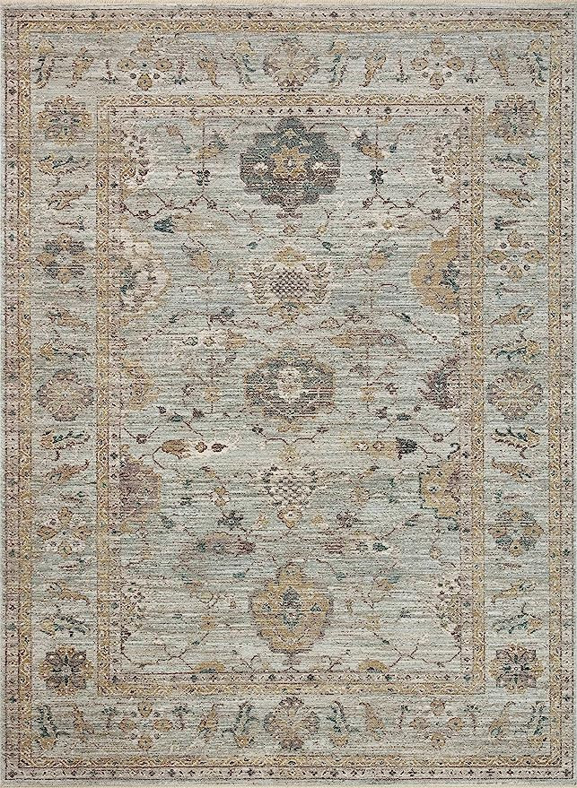 Magnolia Home by Joanna Gaines x Loloi Millie Collection MIE-02 Sky / Gold 5'-3" x 7'-6" Area Rug | Amazon (US)