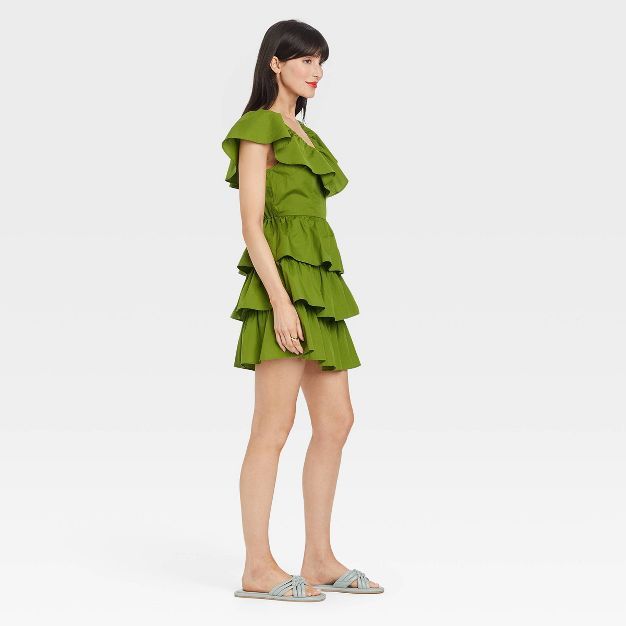 Women's Flutter Short Sleeve Multi-Tiered Dress - A New Day™ | Target