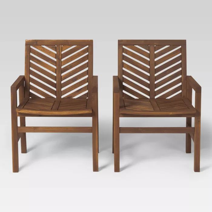Coro 2pk Chevron Slatted Patio Chairs - Saracina Home | Target