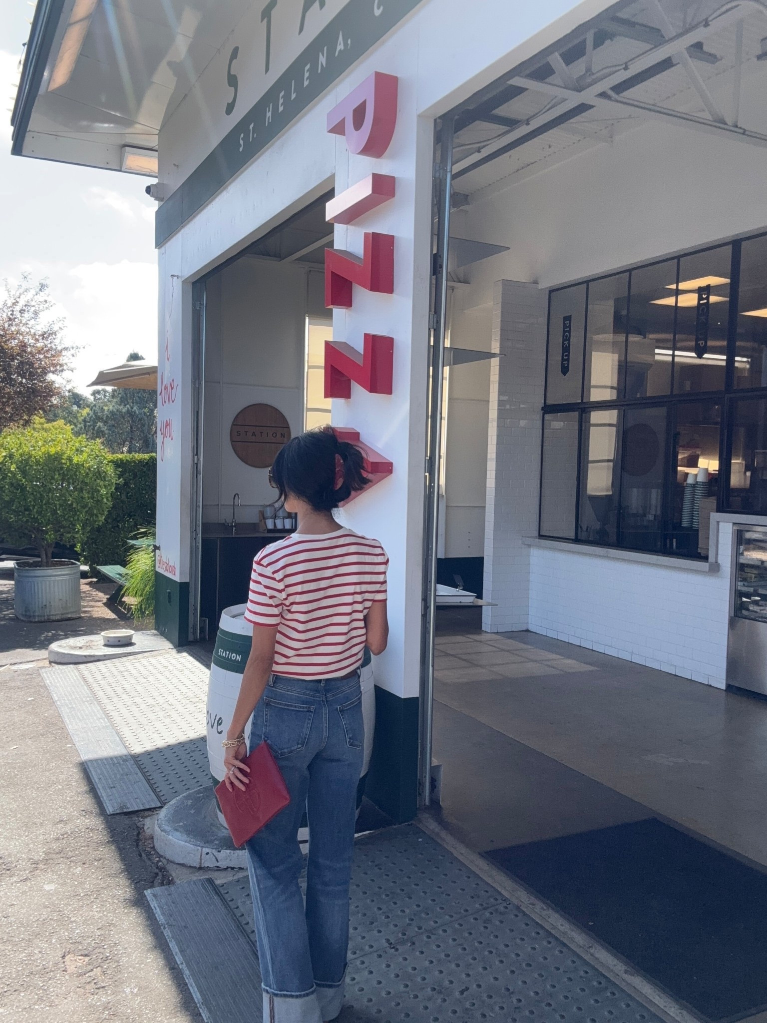 My new favorite high waisted cuffed jeans ❤️ True to size. They are under $100, which is amazing for a quality pair of jeans. 
Red gloss, non-slip hair clip. This is SO good. It holds firmly in place and none of my hair slips out at all. 
Anine Bine red clutch bag.

Cuffed jeans
Jean trends for fall 2025
High waisted cuffed jeans
Classic jeans for 2025
St.Helena, California 
Red hair claw

#LTKOver40 #LTKItBag #LTKFindsUnder100