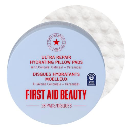 First Aid Beauty Ultra Repair Hydrating Pillow Pads, Soothing Face Pads with Colloidal Oatmeal & Ceramides for Dry, Sensitive Skin, 28 ct | Amazon (US)