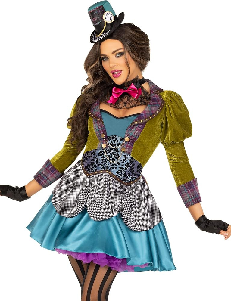 Leg Avenue Women's 3 Piece Deluxe Mad Hatter Costume | Amazon (US)