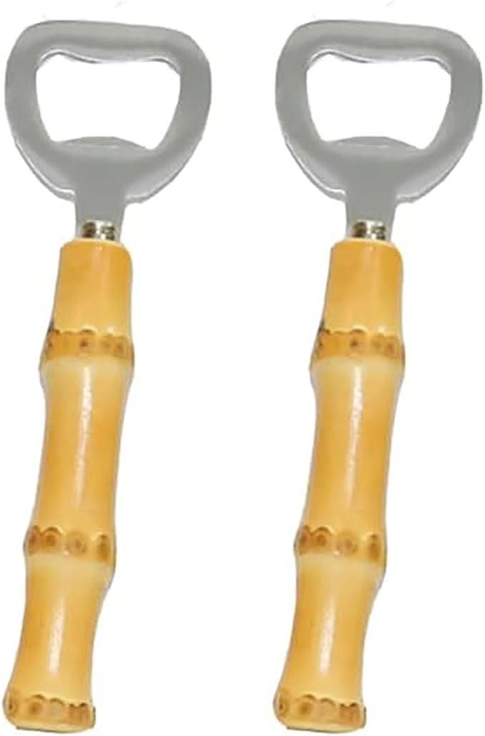 2PCS Bamboo Bottle Openers,Beer Bamboo Bottle Openers,Soft Drinks-Handcraft Handle（yellow） | Amazon (US)