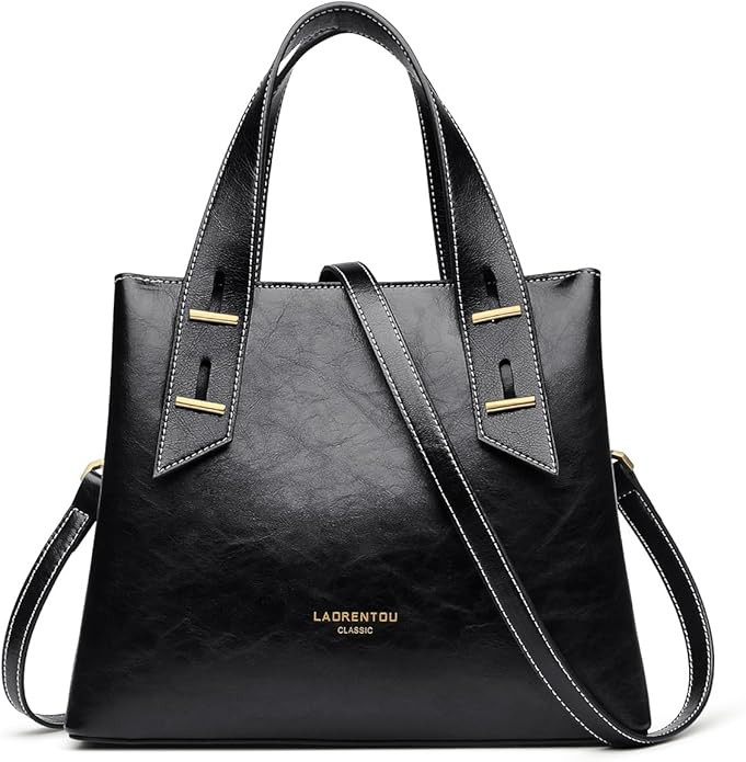 LAORENTOU Cow Leather Purses and Small Handbag for Women Satchel Tote Bag Ladies Shoulder Bag for... | Amazon (US)