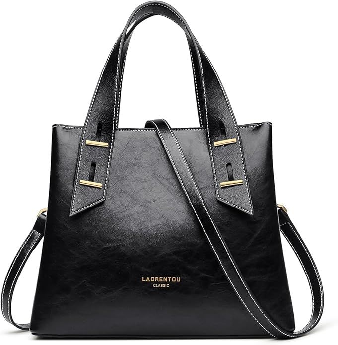 LAORENTOU Cow Leather Purses and Small Handbag for Women Satchel Tote Bag Ladies Shoulder Bag for... | Amazon (US)
