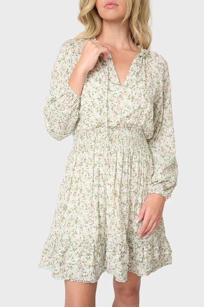 Wanderlust Long Sleeve Crochet Trim Dress | Gibson