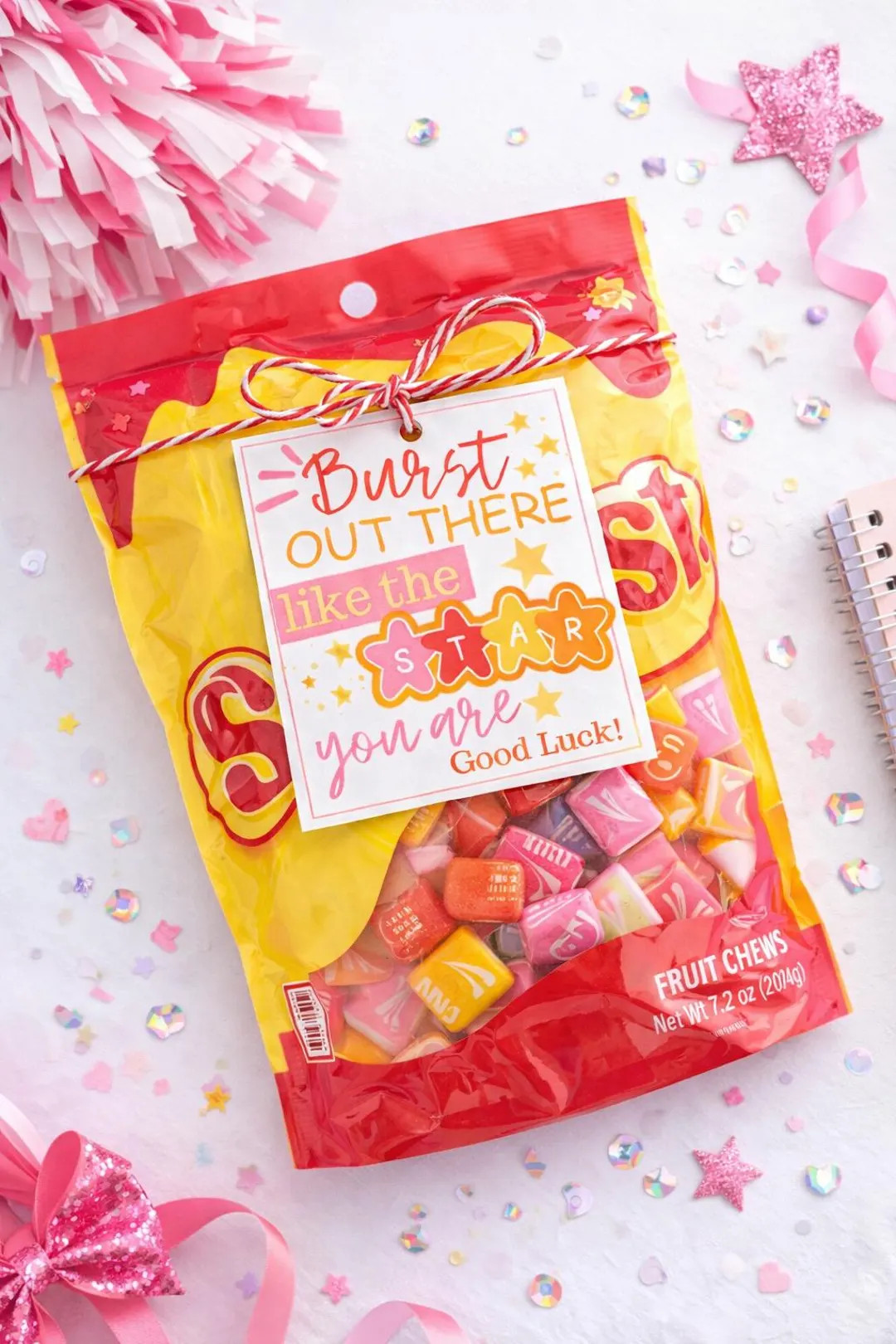 Good Luck Cheer Competition Printable Gift Tag, Burst Out Like a Star Candy Pun, Cheerleader Team... | Etsy (US)