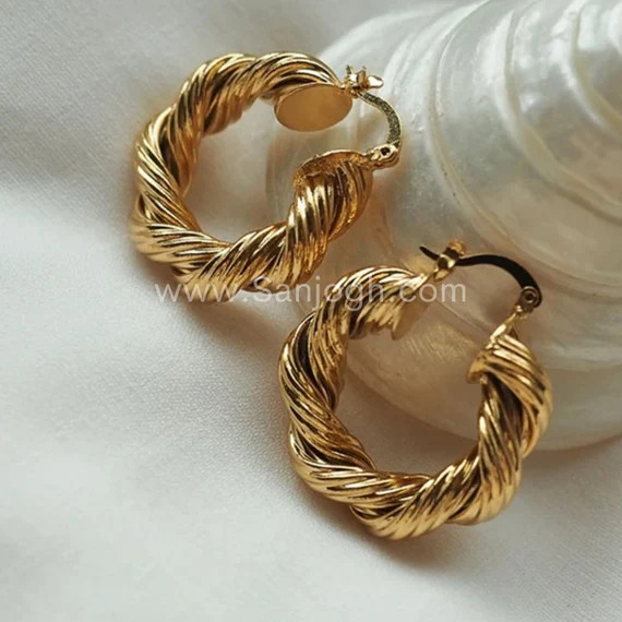 Gold Twisted Hoop Earrings  Bold Gold Hoop Earrings  Chunky | Etsy | Etsy (UK)