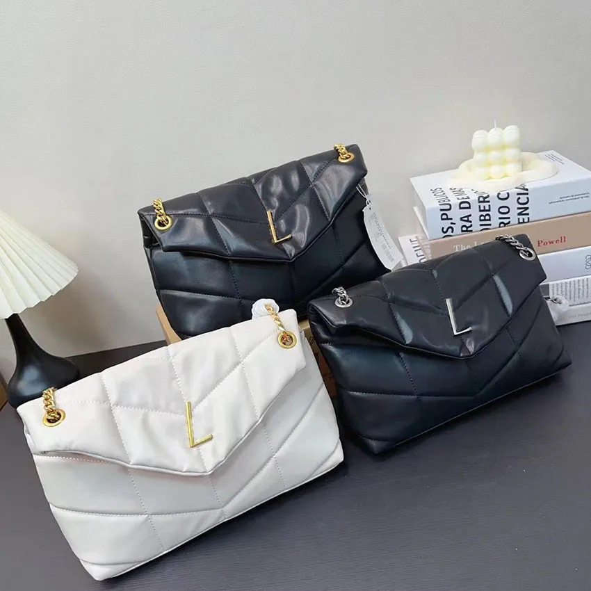 Fashion Puffer CrossBody bag Women men Genuine Leather Clutch flap Shoulder Bags straps Luxury De... | DHGate