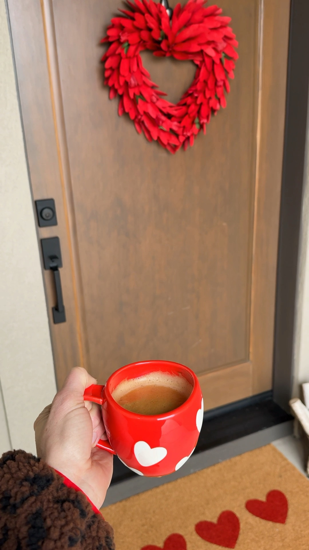 Valentine’s Day decor: heart wreath, doormat, red heart mug.
And love this cozy fleece Sherpa pullover 

#LTKOver40 #LTKSeasonal #LTKHome