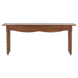 Thomas Updated Traditional Brown Wood Spindle Console Table | Kathy Kuo Home