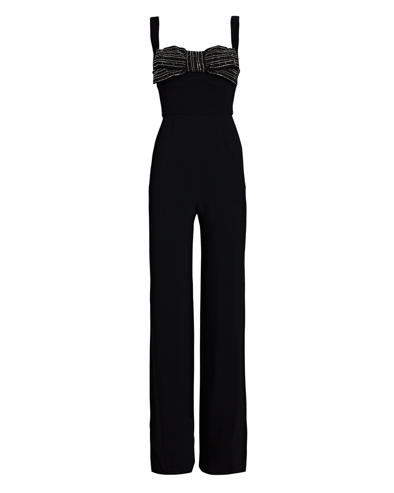 Rachel Bow-Embellished Cady Jumpsuit | INTERMIX