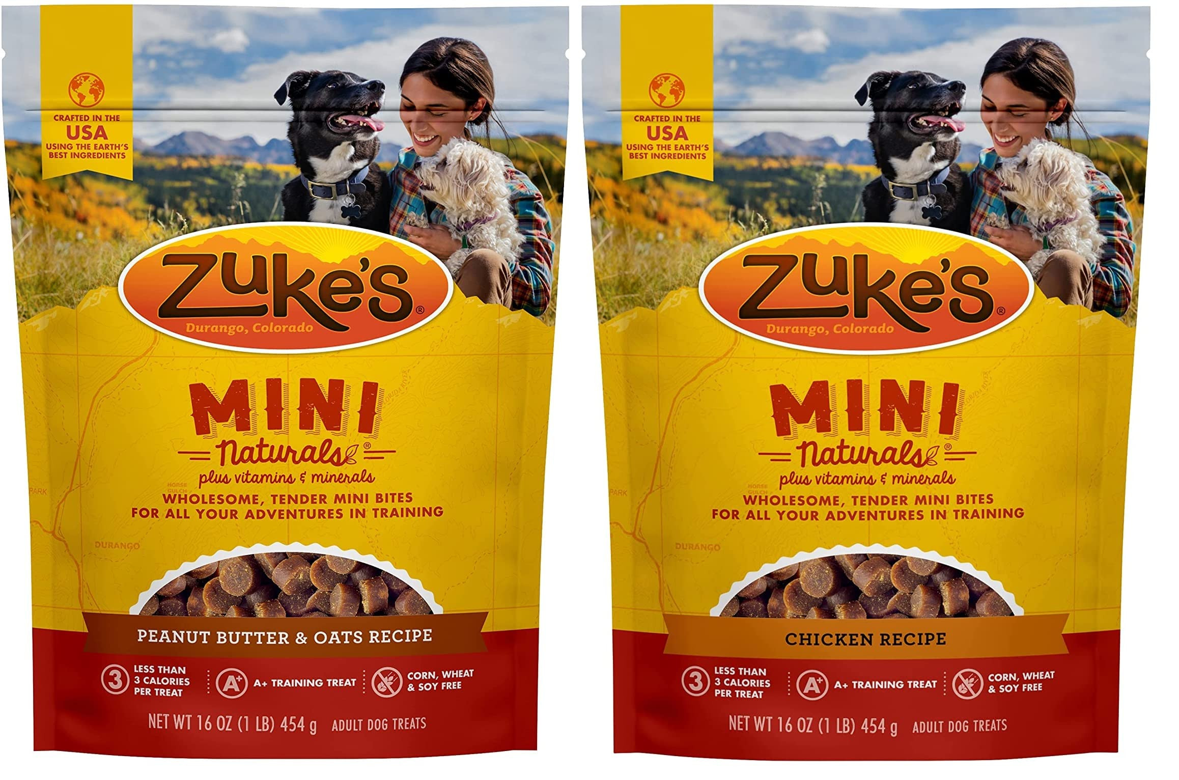 (2 Pack) Zuke Mini Naturals Training Dog Treats (Chicken, Peanut Butter) - 16 oz | Amazon (US)