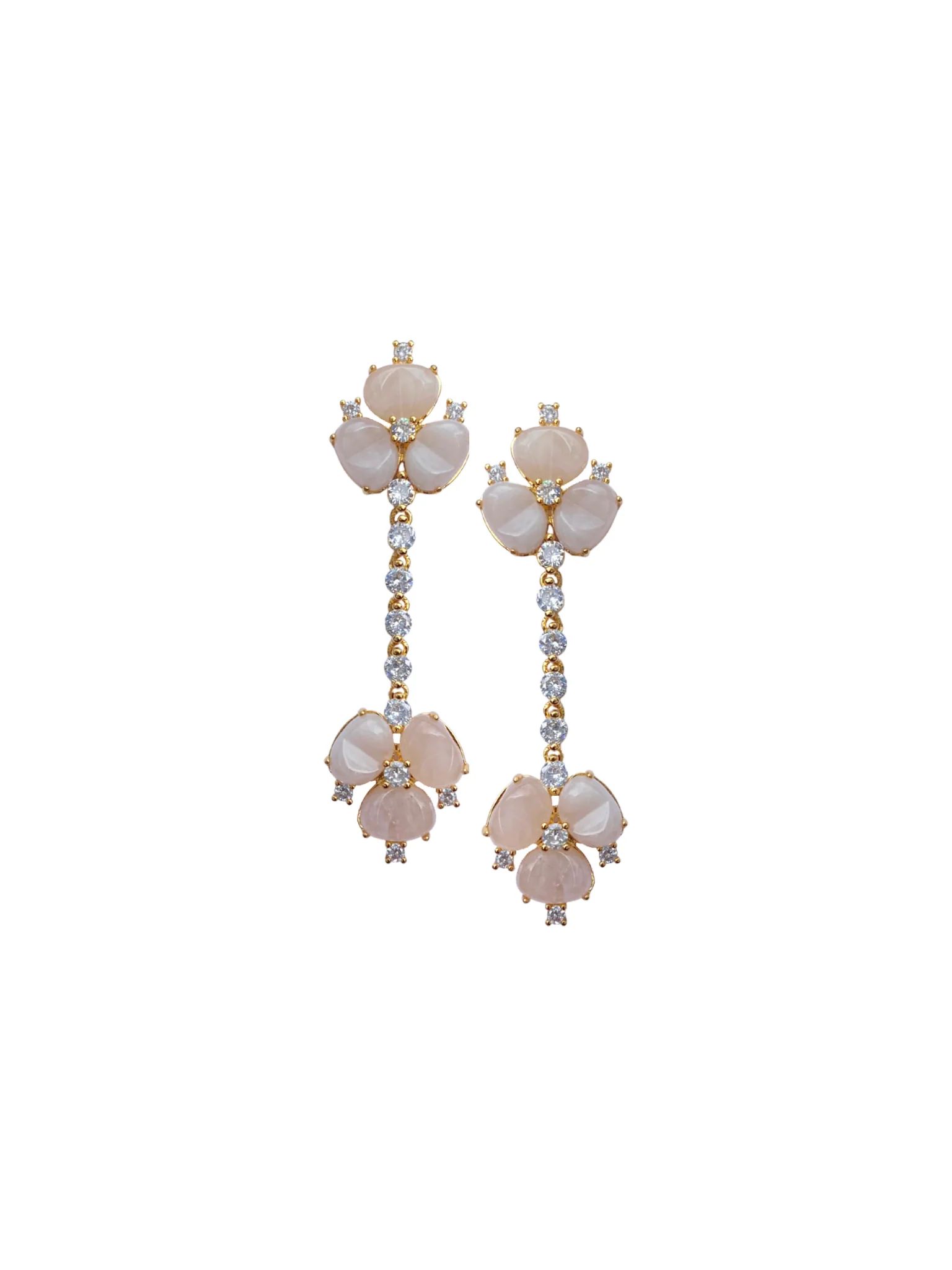 Rose Quartz Clover Drops | Nicola Bathie Jewelry