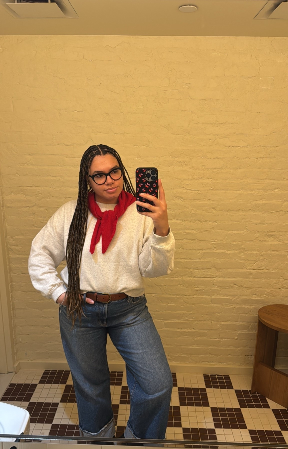 sweatshirt: large

what I wore to work, work ootd, midsize ootd, triangle scarf 

#LTKMidsize #LTKootd