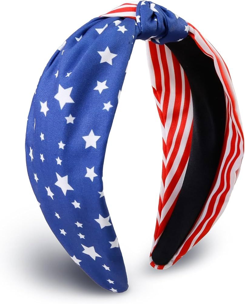 American Flag Headbands for Women Knotted Patriotic USA Headband for Girls 4th of July Top Knot H... | Amazon (US)