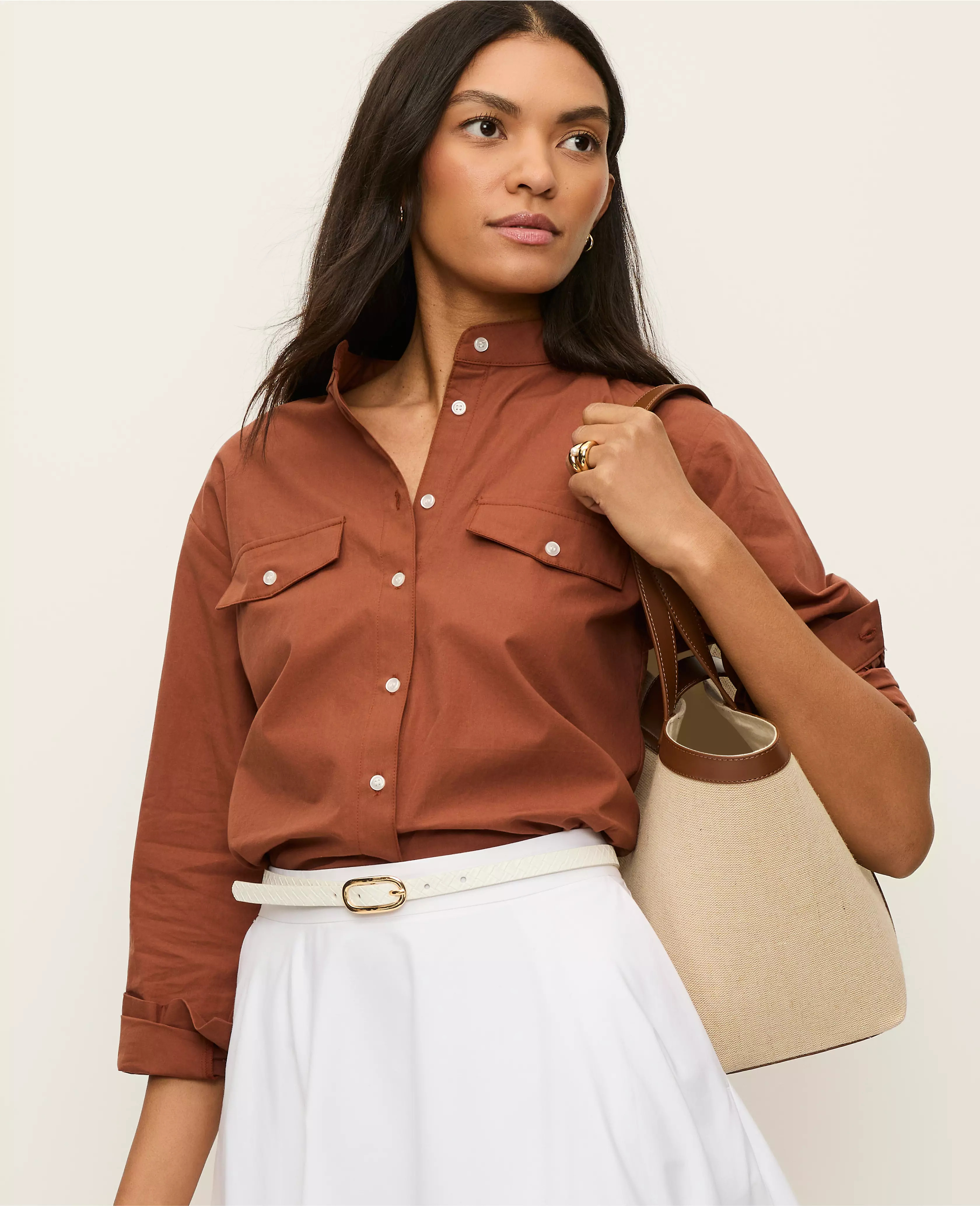 Oversized Pocket Shirt | Ann Taylor