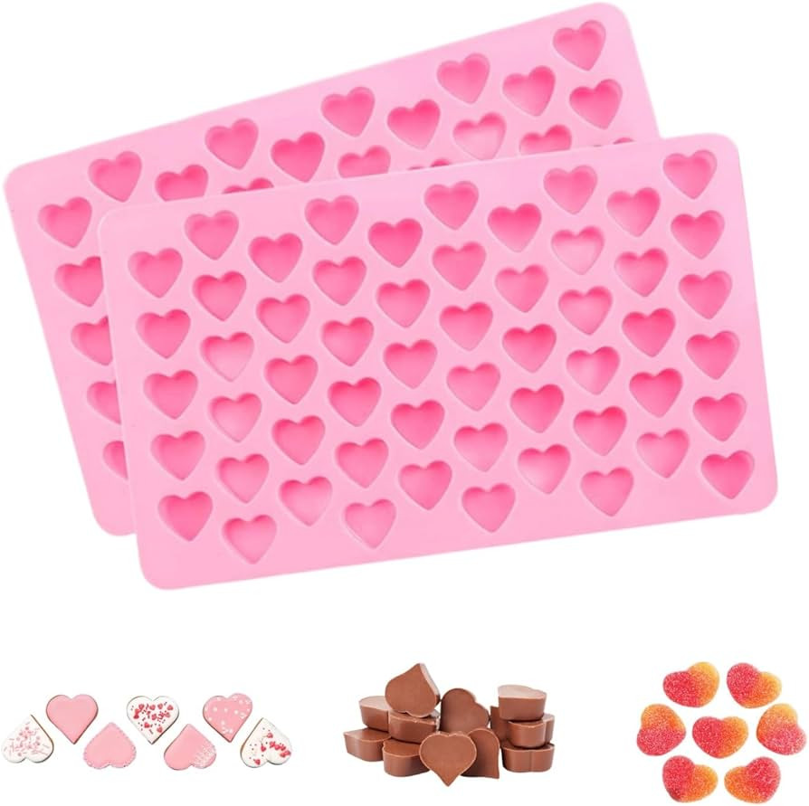 2 Pack Heart Silicone Molds Non-Stick Food Grade Silicone Molds Baking Mold Reusable Candy Mold,U... | Amazon (US)