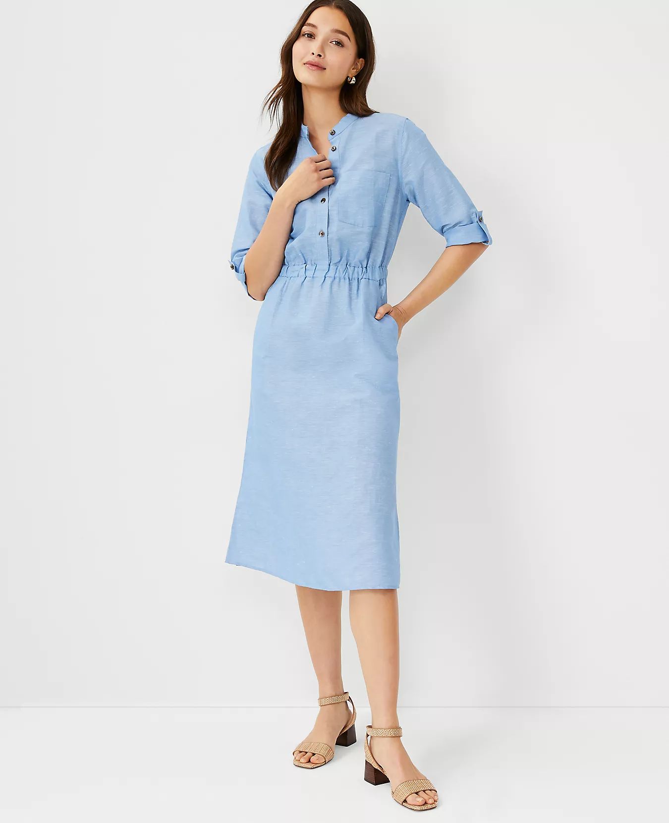 Tall Linen Cotton Pocket Shirtdress | Ann Taylor | Ann Taylor (US)