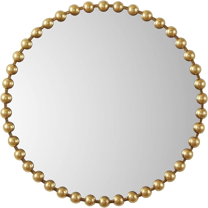 Madison Park Signature Wall Décor Marlowe Metal Spherical Frame Round MIrror for Living Room - H... | Amazon (US)