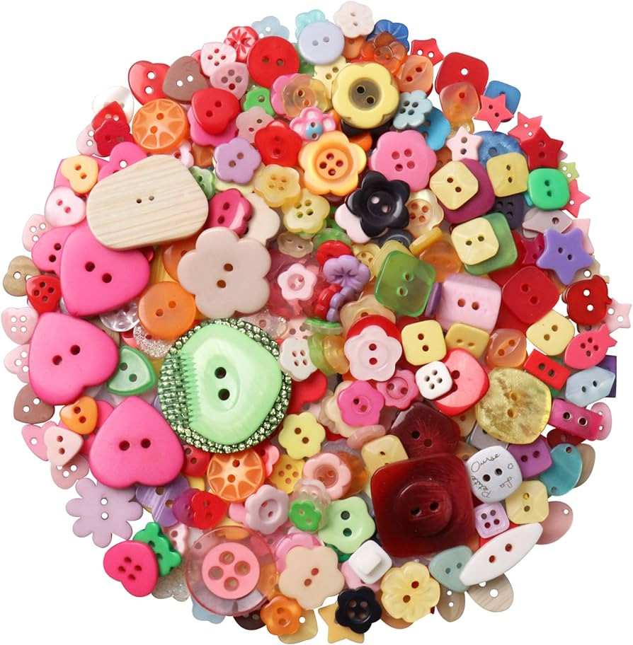Buttons Resin Buttons 2 and 4 Holes Assorted Buttons for Sewing Crafts DIY Projects Button Painti... | Amazon (US)
