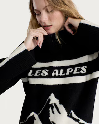 F&F Knitted Les Alpes Mountain Print Jumper with Wool in Multi | Tesco F&F