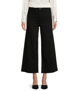 Alexandra Wide Leg Raw Hem Twill Chino Pants | Dillard's
