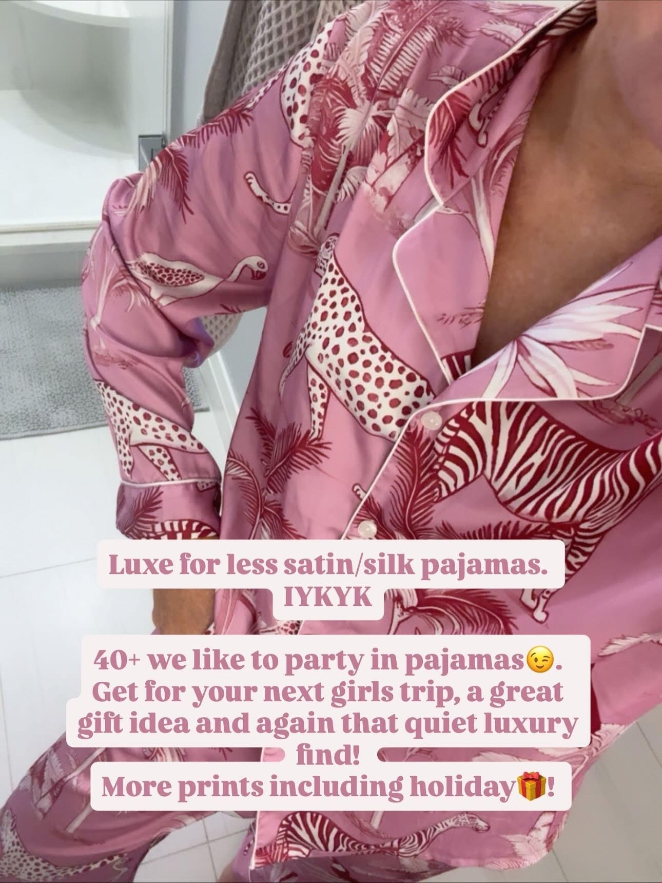 Luxe for less satin pajamas! Several prints and colors. Great gift idea too from Amazon! 

Pajamas. Luxury. Luxe for less. Gift guide  

#LTKFindsUnder50 #LTKGiftGuide #LTKHoliday
