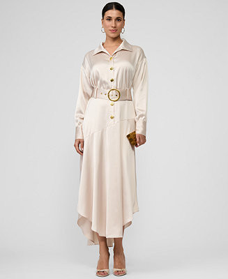 RACHEL Rachel Roy Women's Gilian Collared Midi Dress - Macy's | Macy's