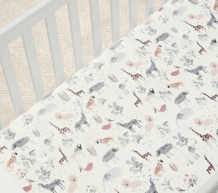 Safari Organic Cotton TENCEL™ Crib Fitted Sheet | Pottery Barn Kids