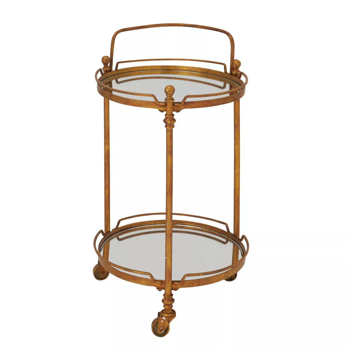 Traditional Iron and Mirrored Bar Cart Brass - Olivia & May | Target
