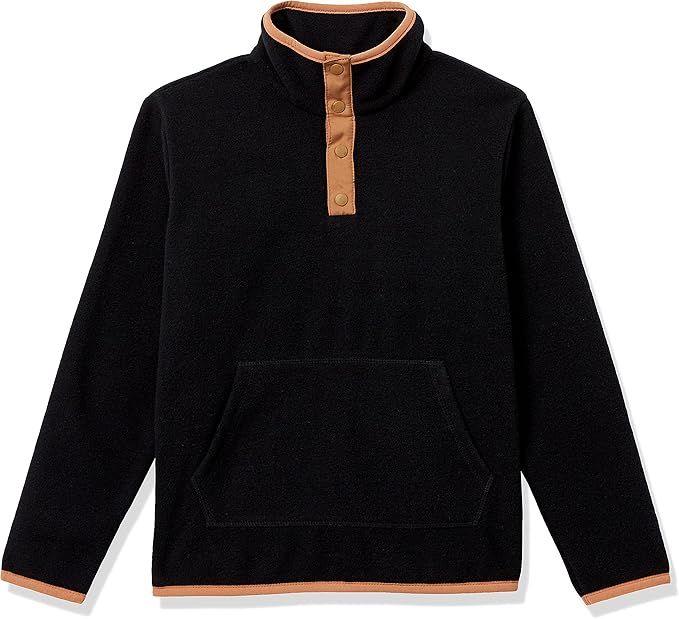 Amazon Essentials Boys' Polar Fleece Snap Placket Pullover Jacket | Amazon (US)