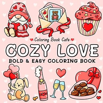 Cozy Love: Cute and Cozy Coloring Book for Adults & Teens with Easy and Bold Hygge-Inspired Desig... | Amazon (US)