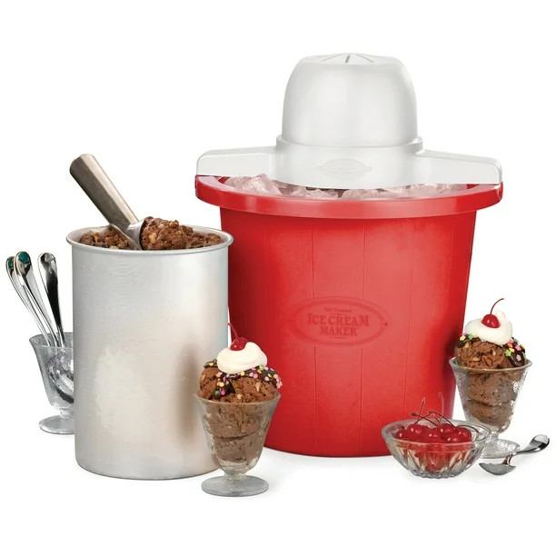 Nostalgia 4-Quart Electric Ice Cream Maker, Red - Walmart.com | Walmart (US)