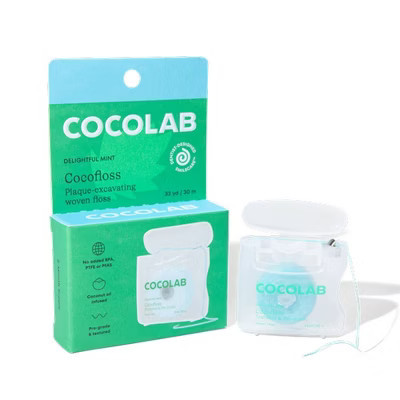 Cocolab Cocofloss Refillable Woven Expanding Dental Floss - Delightful Mint - 33yd: Polyester Material, Single Pack | Target