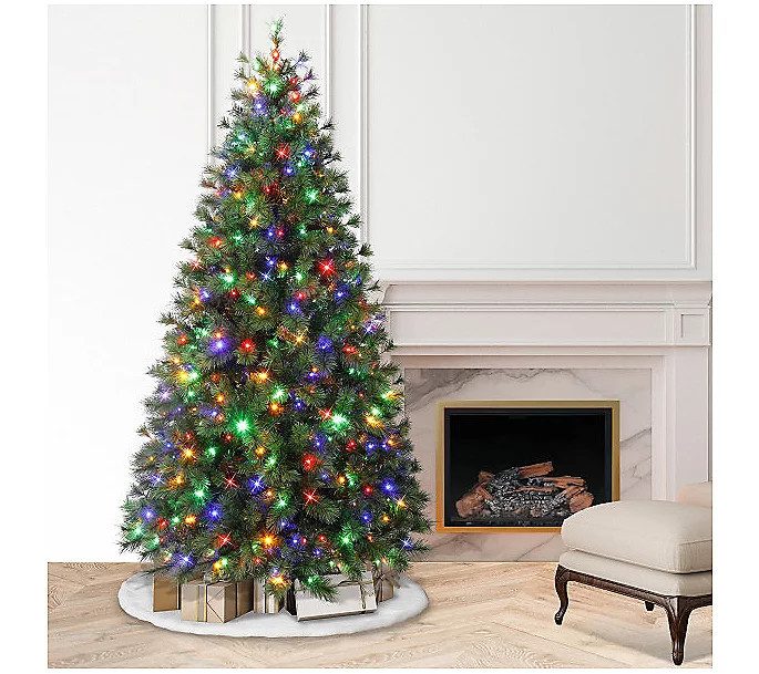 Puleo International 7.5' Pre-Lit Colorado Pine hristmas Tree | QVC