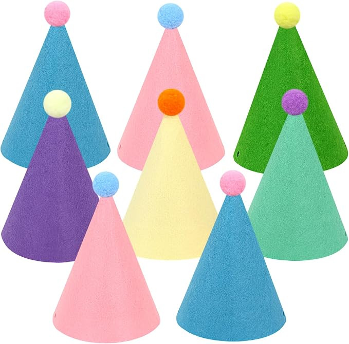 12 Pack Birthday Party Hats Adult Pastel Cone Hats for Adult Teenager | Amazon (US)