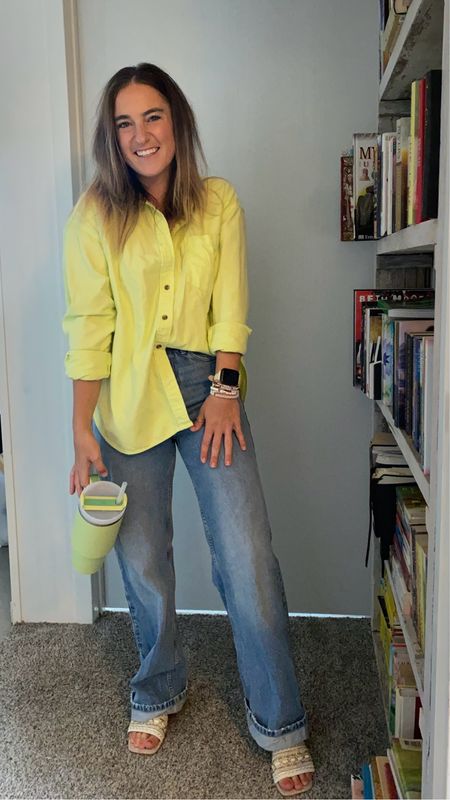 Women’s summer outfit
Summer outfit 
Jeans 
Straight jeans 
How to wear straight jeans 
Button up shirt 
Button down shirt 
Poplin shirt 
Spring outfit 
Outfit for summer 
Outfit for spring 
Sandals 
Cute sandals 
Women’s casual outfit 
Outfit for errands 
Causal outfit 

#LTKSeasonal #LTKstyletip
