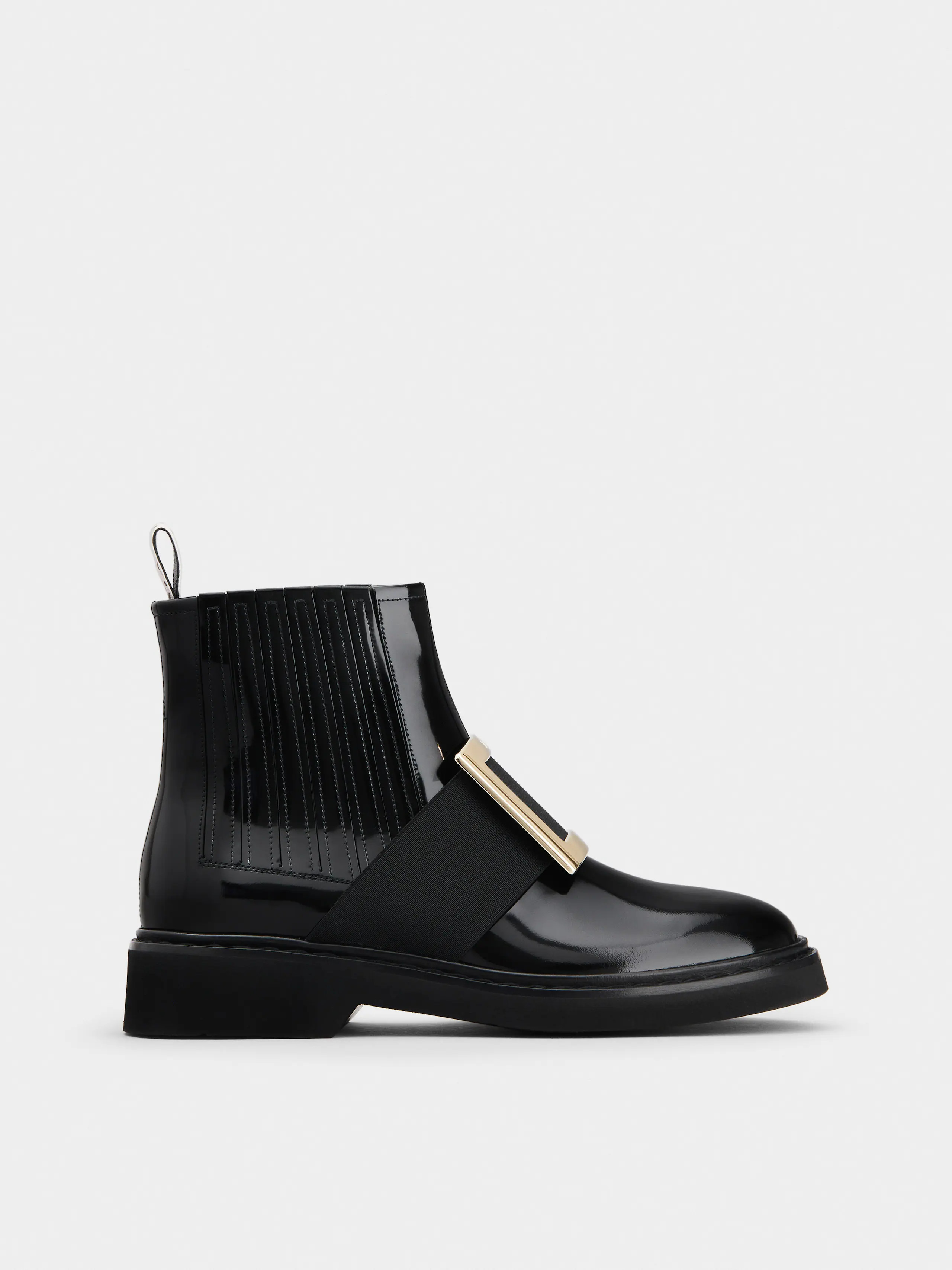 Viv' Rangers Metal Buckle Chelsea Booties in Leather | Roger Vivier (US)