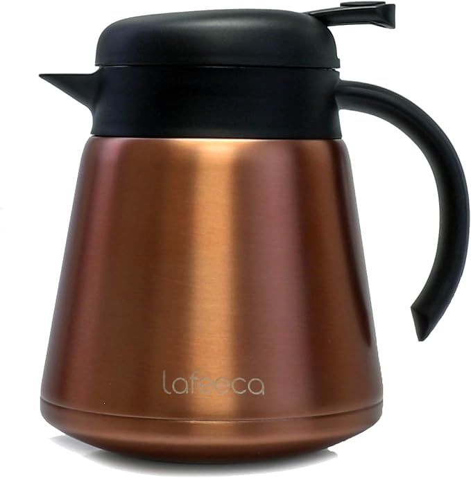 Lafeeca Thermal Coffee Carafe Tea Pot Stainless Steel, Double Wall Vacuum Insulated | Cool Touch ... | Amazon (US)