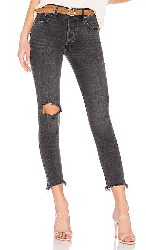 LEVI'S 501 Skinny in Well Worn Black | Revolve Clothing